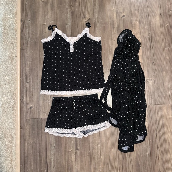 Fashion Nova Black and White Polka Dot Pajama Set - Picture 1 of 1